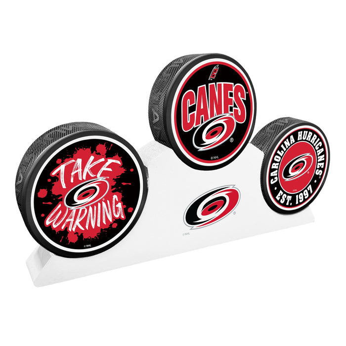Carolina Hurricanes - 3 Puck Podium Set