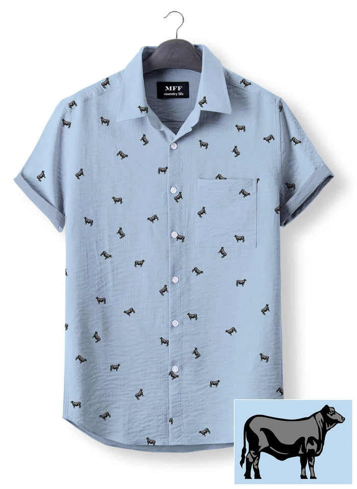 Cattle icon pattern - Button Down Shirts for adult and youth - myfunfarm