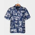 Cattle pattern white and blue, red, green  - Hawaiian Shirt, Shorts for adult and youth - myfunfarm