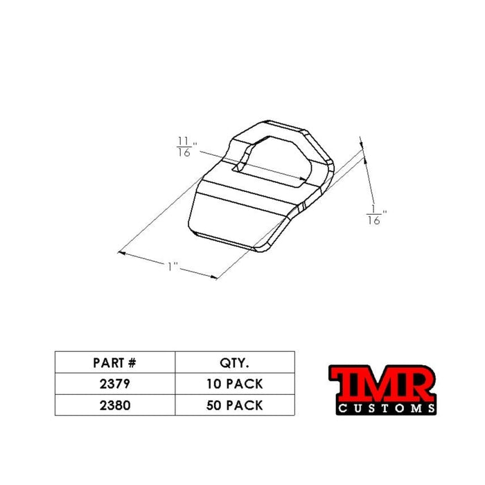 Chassis & Link Zip Tie Tabs - 50 Pack