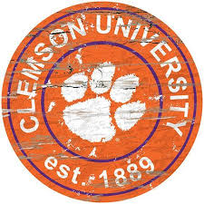 Clemson Tigers 23.5" Distressed Round Sign