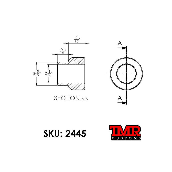 Coil Over Shock Spacer (1/2" Bolt x 1-1/2" Mounting Width)