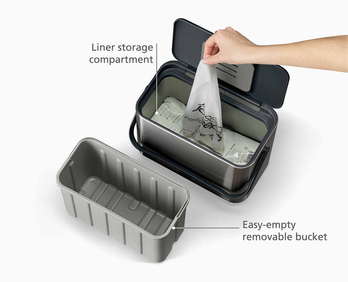 [half-width] Collect™ 4L Stainless-steel Food Waste Caddy - 30145 - INFO