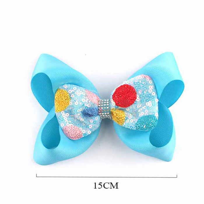 Confetti Sparkle Jumbo Hair Bow Clip (15cm)