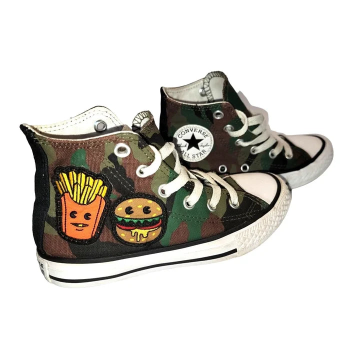 Converse Camo Burger And Fries High Top Sneakers