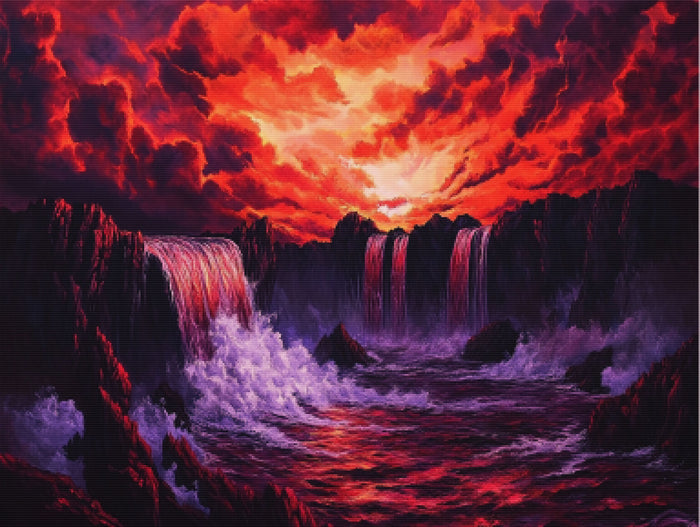 Crimson Waters of the Lava Falls