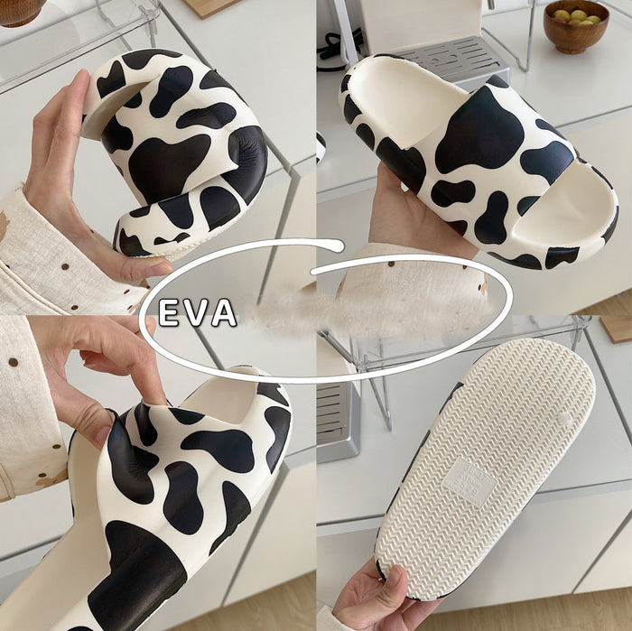 Cute cow pattern slippers summer - myfunfarm