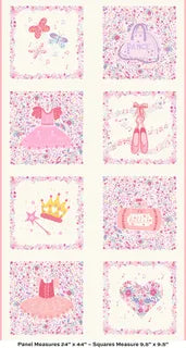 Dance Class - Ballet Panel of 8 Squares