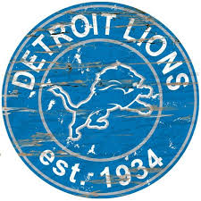 Detroit Lions 23.5" Distressed Round Sign