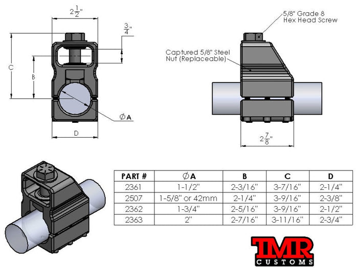 Double Shear Tie Rod Clamp - Hydraulic Assist