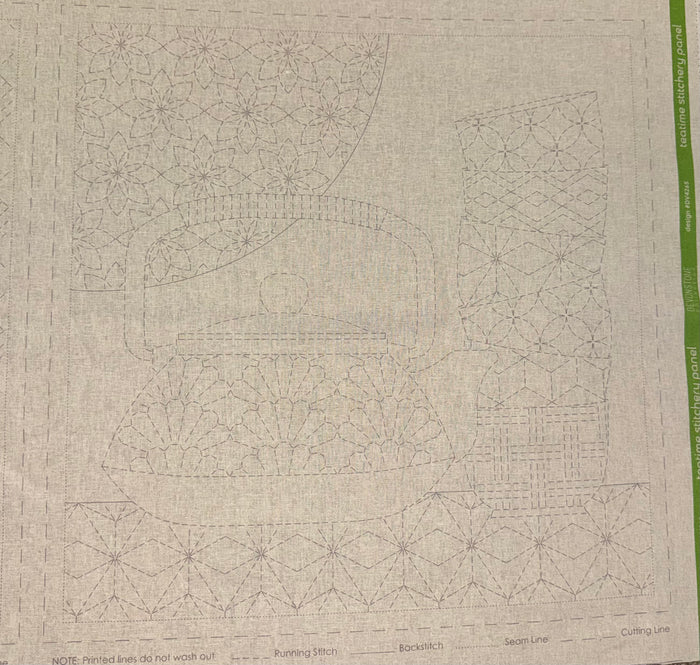 DV4265 Sashiko Teatime Panel in Natural
