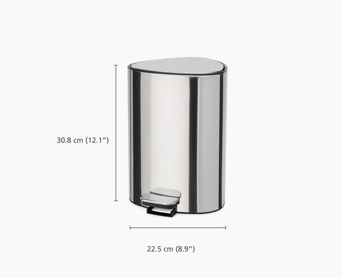 [half-width] EasyStore™ Luxe 5L Pedal Bin - 70596 - DIMS