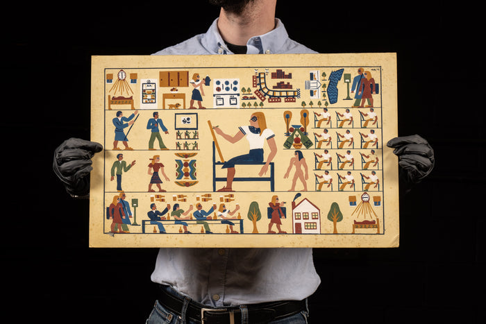 Egyptian-Style Painted Illustration
