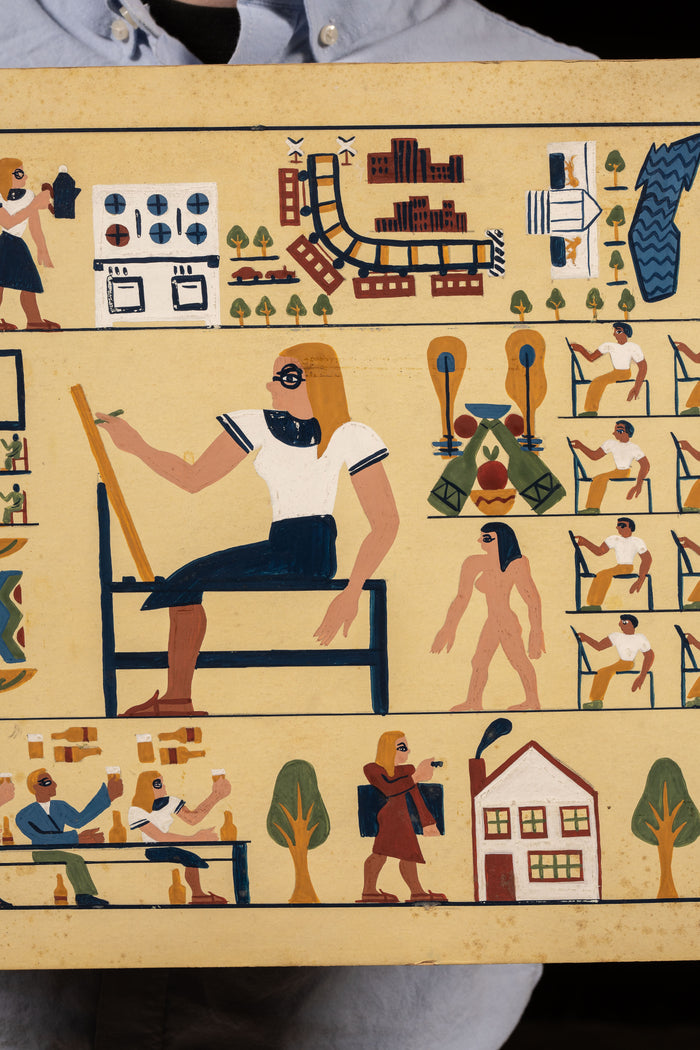 Egyptian-Style Painted Illustration