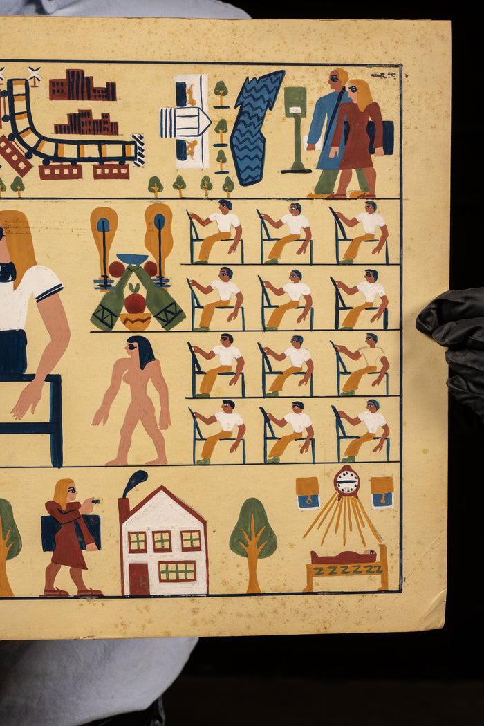 Egyptian-Style Painted Illustration