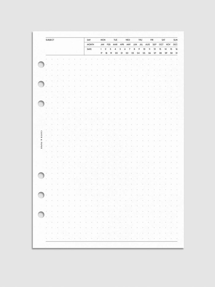 Digital mockup of insert in A5.