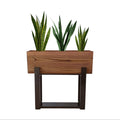 Forest Bark Rectangular Floor Planter Box With  Curved Stand