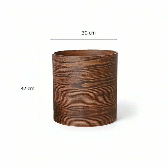 Forest Bark Round Cylindrical Planter Pot (Large Size)
