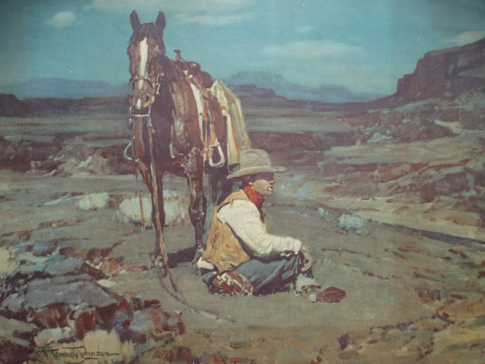 Frank Tenney Johnson "Guardian of the Herd" 1936 lithograph P2134