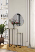 Fulham Pair Of Pedestal Tables (Brass & Pebble)