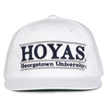 Georgetown Retro Bar snapback hat in white, front view