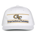 Georgia Tech Retro Bar snapback hat in white, front view