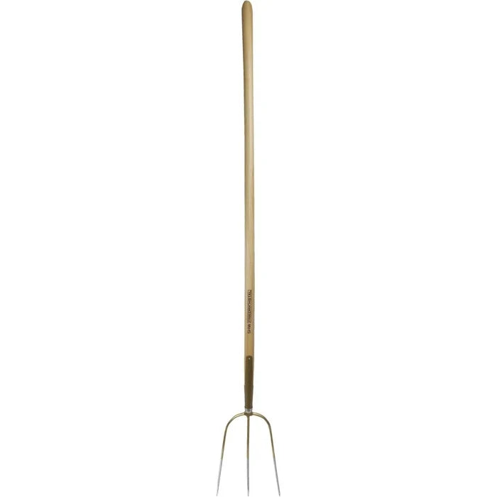 German 3-Tine Hay & Straw Fork with Curved Ash Handle