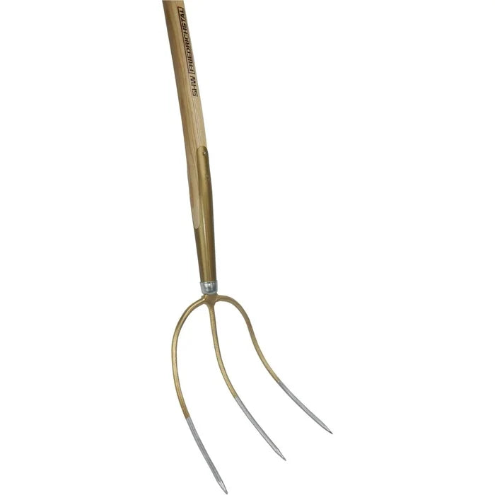 German 3-Tine Hay & Straw Fork with Curved Ash Handle