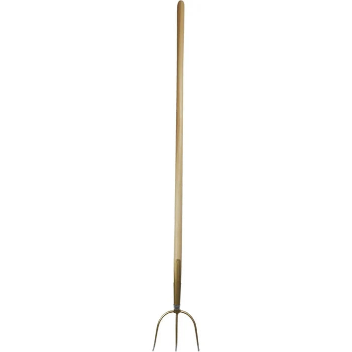 German 3-Tine Hay & Straw Fork with Curved Ash Handle