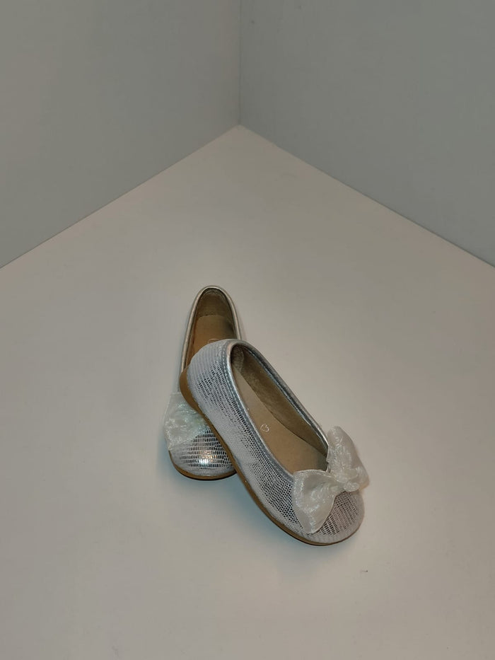 Girls Metallic Ballet Flats with Bow