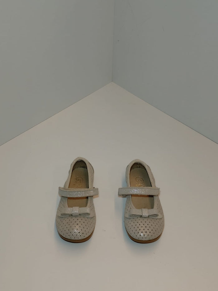 Girls Perforated Mary Jane Flats with Bow