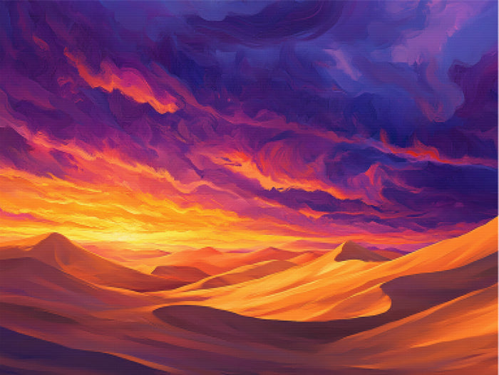 Golden Dunes Under Desert Skies