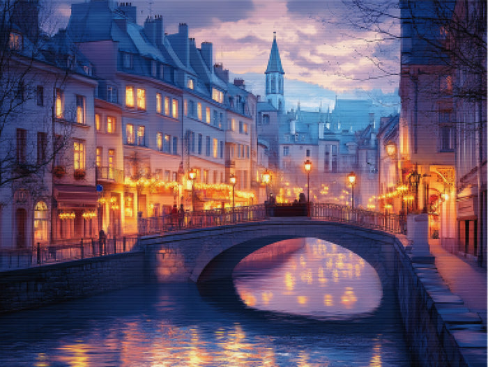 Golden Lanterns Over Old Town Bridge