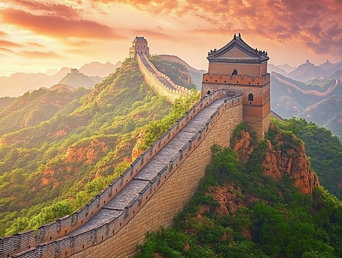 Golden Sunset at the Great Wall of China