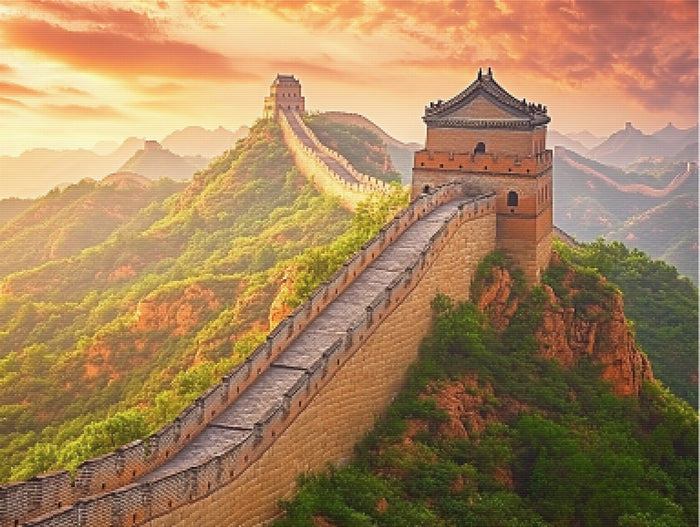 Golden Sunset at the Great Wall of China