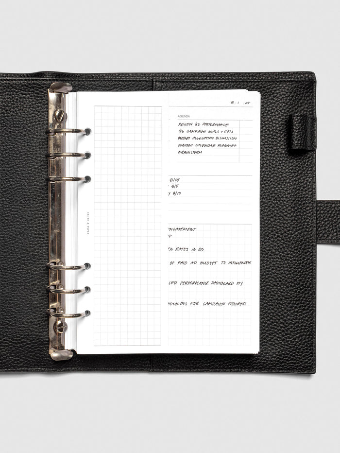 Insert in use inside a discbound planner system. Size shown is A5.