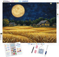 Harvest Moon Over Golden Fields