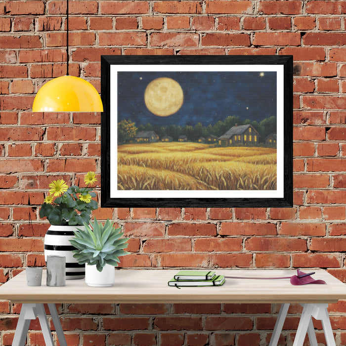Harvest Moon Over Golden Fields