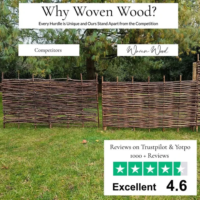 Hazel Hurdle Fence Panel Premium Weave