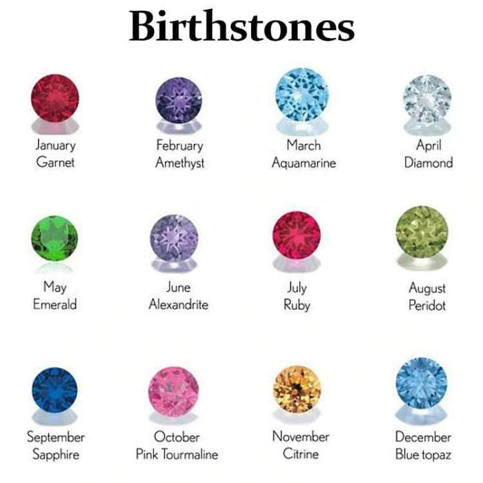 Christmas Gift Heart Birthstone 1 Name Ring Ring MelodyNecklace