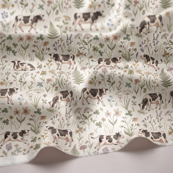 Holstein cute cattle Floral Pattern Pajamas Set Matching Family Farrmer Outfit