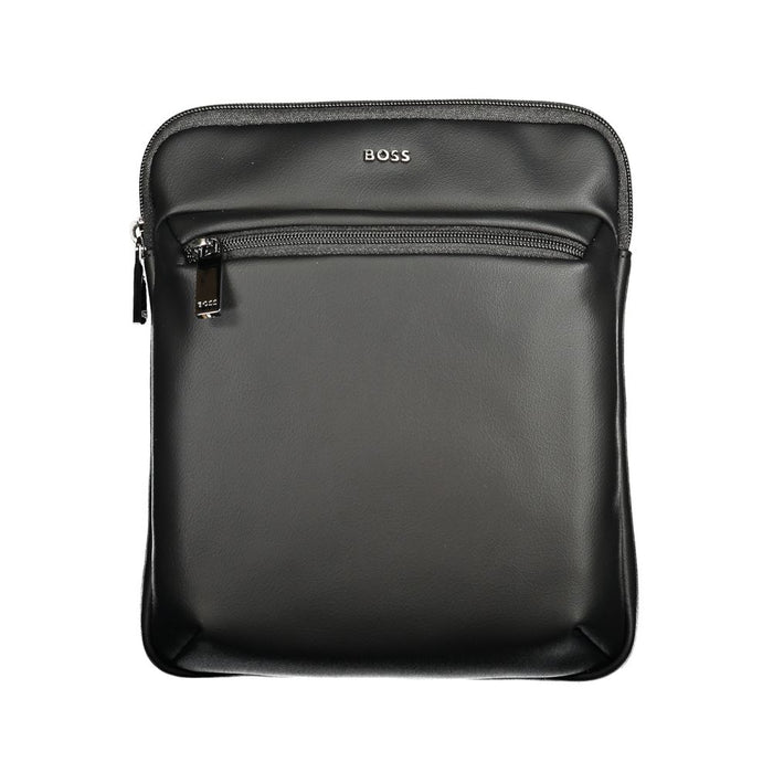 Hugo Boss Black Polyurethane Men's Shoulder Bag - Front view