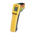 Yellow CDN infrared thermometer on a white background