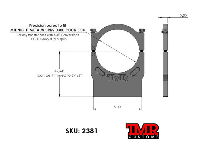 JB Conversions/MMW Dana 300 Transfer Case Support/Ring - "FLANGE"