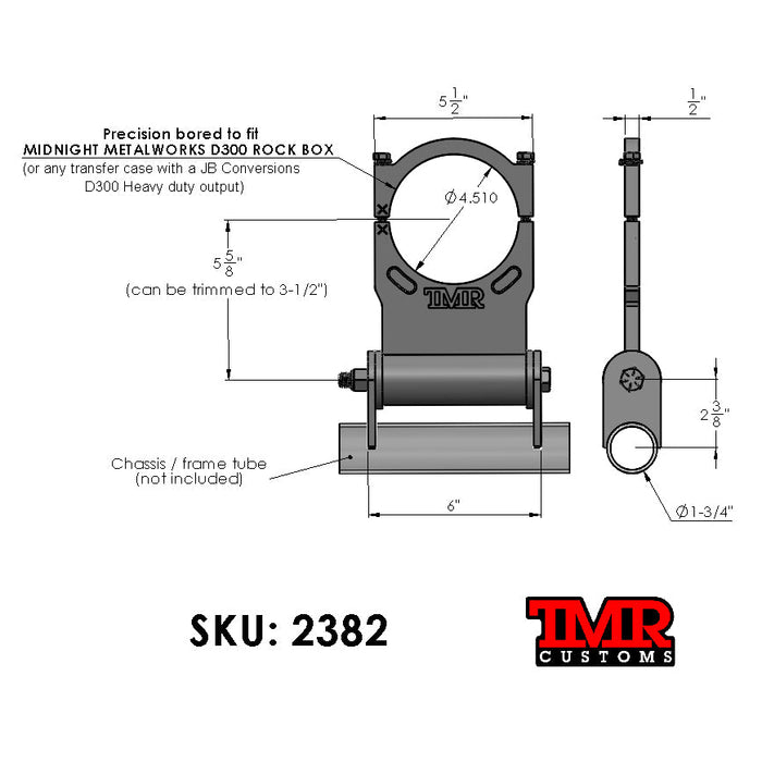 JB Conversions/MMW Dana 300 Transfer Case Support/Ring - "KIT"