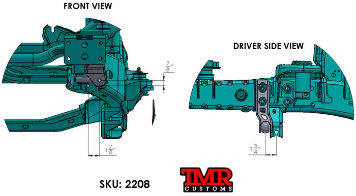 JK 1 TON Swap - Frame Track Bar Bracket - FRONT