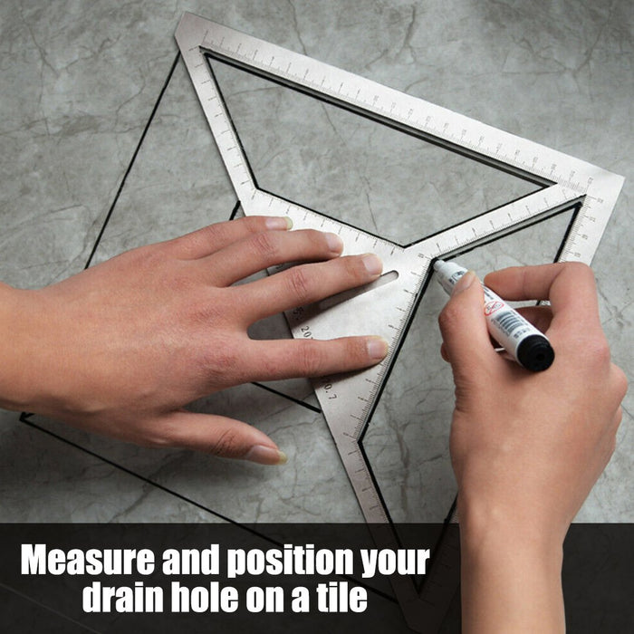 KIXX Multifunction Floor Drain Triangle Ruler