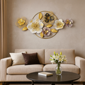 Large Metal Floral Wall Art – 58" x 30" Multi Colour 3D Modern Flower Sculpture for Living Room, Bedroom, Hallway Home Décor
