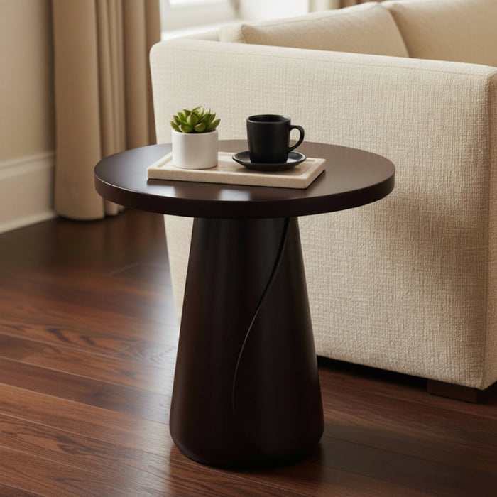 Leaf Wrap Curved Pedestal Round Coffee Table