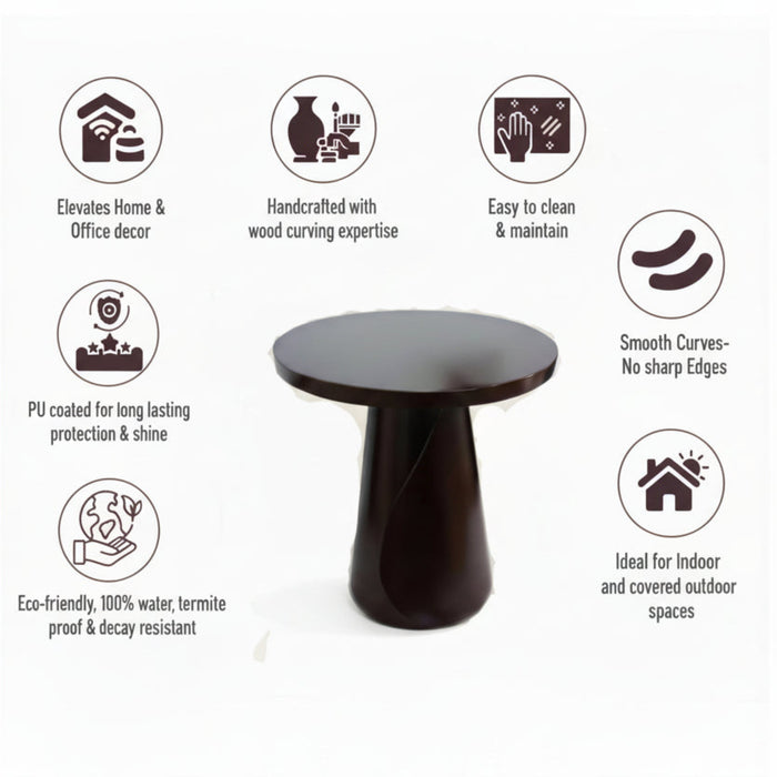 Leaf Wrap Curved Pedestal Round Coffee Table